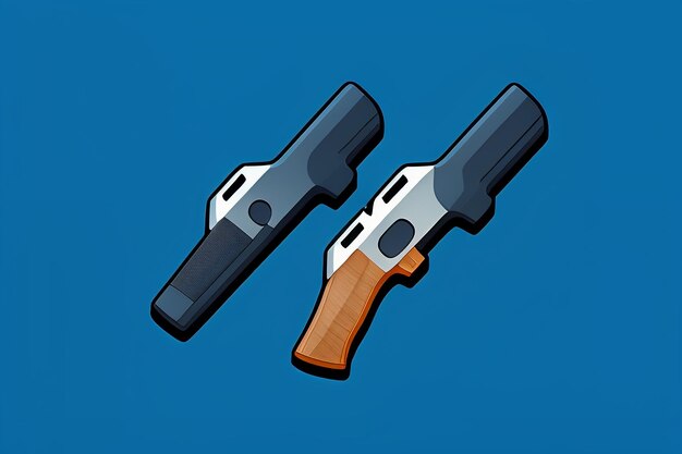 Pistol toy cartoon icon virtual item game prop simple style gun weapon illustration ui design