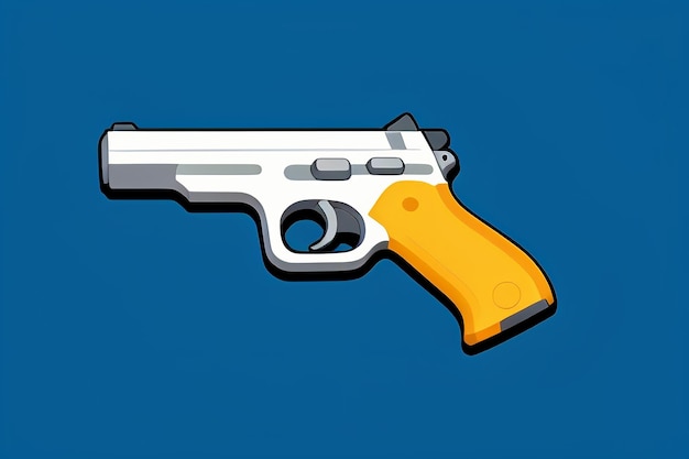 Pistol toy cartoon icon virtual item game prop simple style gun weapon illustration ui design