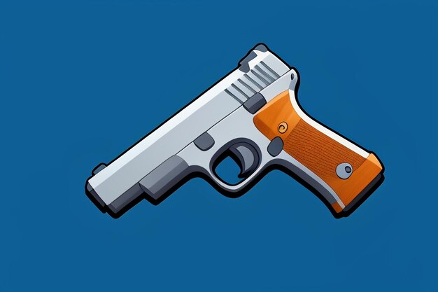 Pistol toy cartoon icon virtual item game prop simple style gun weapon illustration ui design