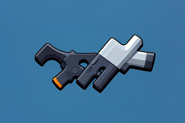 Pistol toy cartoon icon virtual item game prop simple style gun weapon illustration ui design