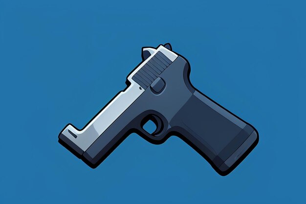 Pistol toy cartoon icon virtual item game prop simple style gun weapon illustration ui design