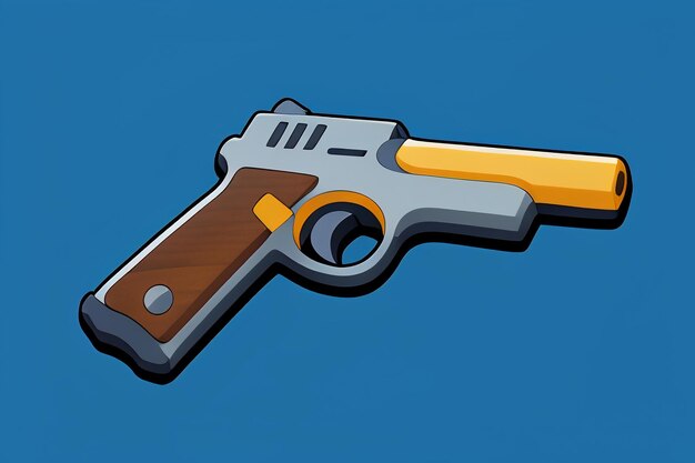 Pistol toy cartoon icon virtual item game prop simple style gun weapon illustration ui design