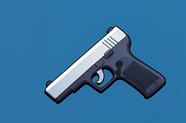 Pistol toy cartoon icon virtual item game prop simple style gun weapon illustration ui design