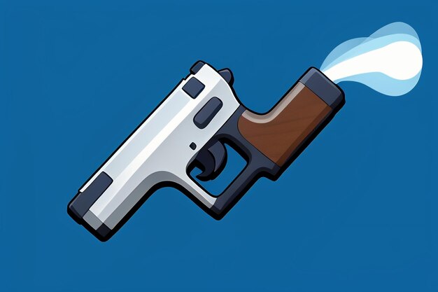 Pistol toy cartoon icon virtual item game prop simple style gun weapon illustration ui design