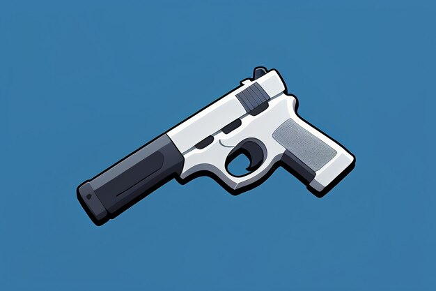 Pistol toy cartoon icon virtual item game prop simple style gun weapon illustration ui design