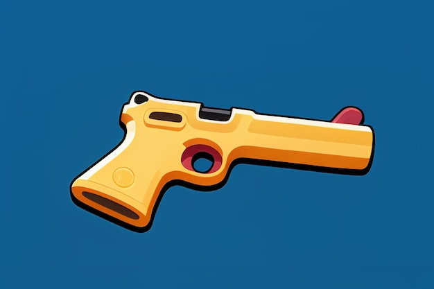 Pistol toy cartoon icon virtual item game prop simple style gun weapon illustration ui design