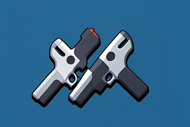 Pistol toy cartoon icon virtual item game prop simple style gun weapon illustration ui design