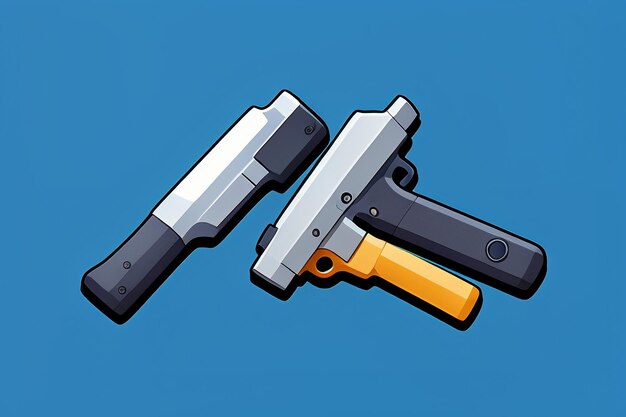 Pistol toy cartoon icon virtual item game prop simple style gun weapon illustration ui design