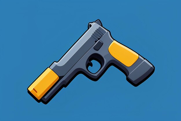 Pistol toy cartoon icon virtual item game prop simple style gun weapon illustration ui design