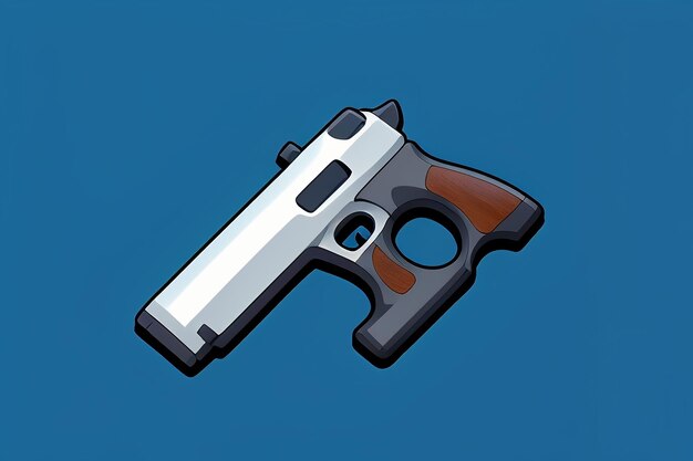 Pistol toy cartoon icon virtual item game prop simple style gun weapon illustration ui design