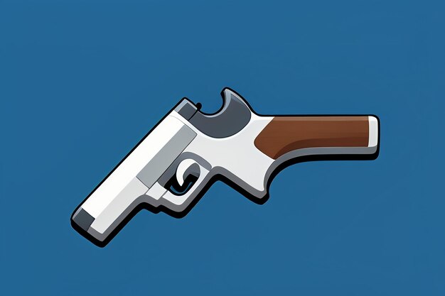 Pistol toy cartoon icon virtual item game prop simple style gun weapon illustration ui design