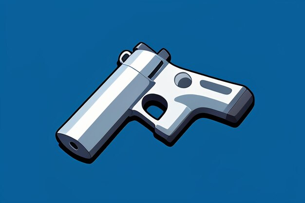 Pistol toy cartoon icon virtual item game prop simple style gun weapon illustration ui design