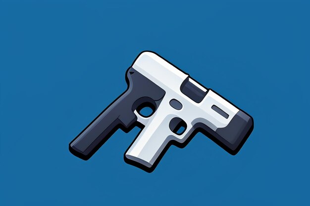 Pistol toy cartoon icon virtual item game prop simple style gun weapon illustration ui design