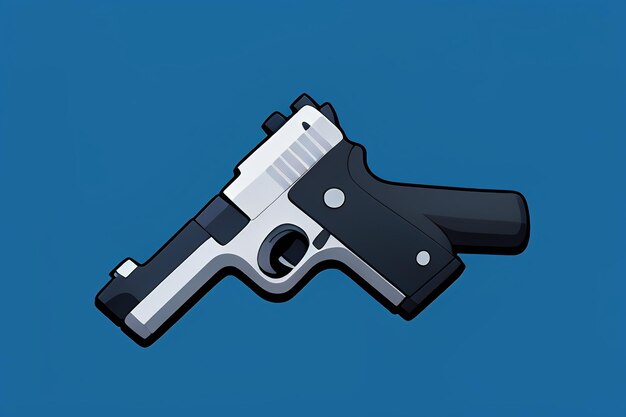 Pistol toy cartoon icon virtual item game prop simple style gun weapon illustration ui design