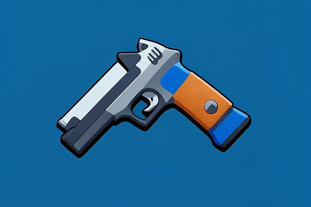 Pistol toy cartoon icon virtual item game prop simple style gun weapon illustration ui design