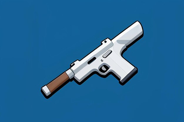 Pistol toy cartoon icon virtual item game prop simple style gun weapon illustration ui design