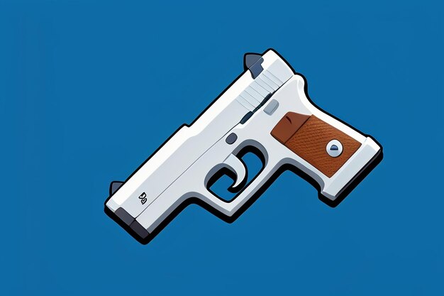 Pistol toy cartoon icon virtual item game prop simple style gun weapon illustration ui design