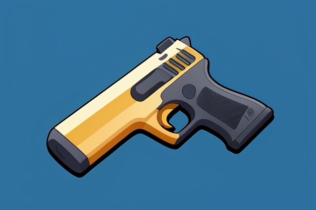 Pistol toy cartoon icon virtual item game prop simple style gun weapon illustration ui design