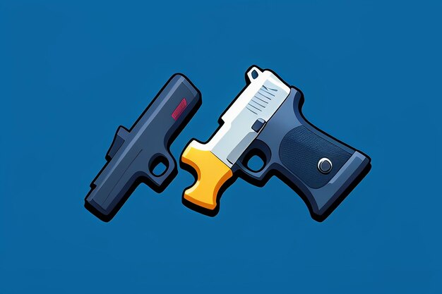 Pistol toy cartoon icon virtual item game prop simple style gun weapon illustration ui design