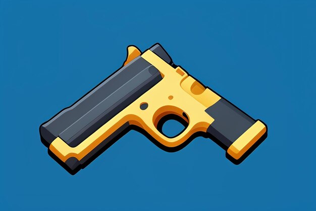 Pistol toy cartoon icon virtual item game prop simple style gun weapon illustration ui design