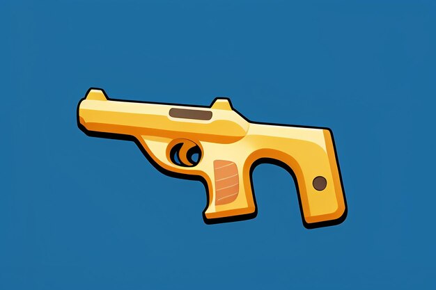 Pistol toy cartoon icon virtual item game prop simple style gun weapon illustration ui design