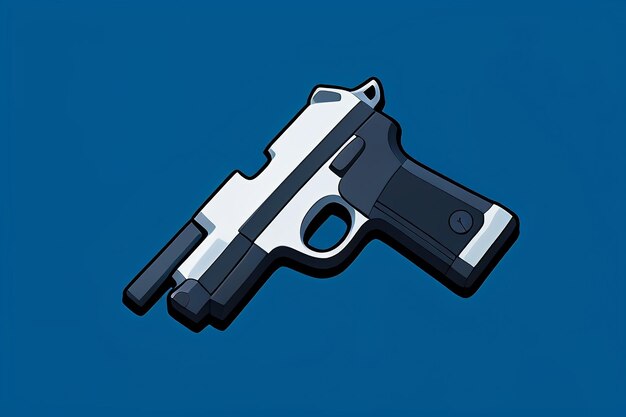 Pistol toy cartoon icon virtual item game prop simple style gun weapon illustration ui design