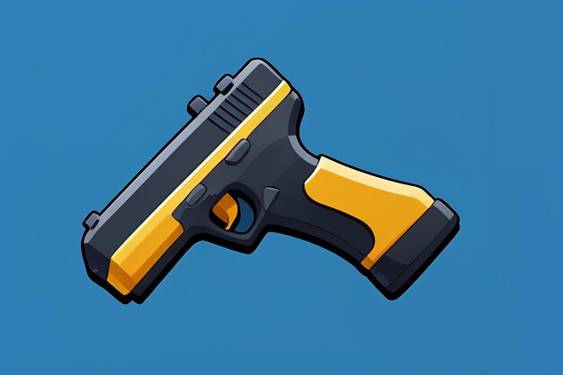 Pistol toy cartoon icon virtual item game prop simple style gun weapon illustration ui design