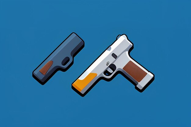 Pistol toy cartoon icon virtual item game prop simple style gun weapon illustration ui design