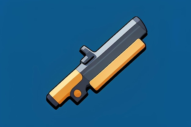 Pistol toy cartoon icon virtual item game prop simple style gun weapon illustration ui design