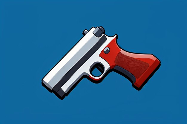 Pistol toy cartoon icon virtual item game prop simple style gun weapon illustration ui design