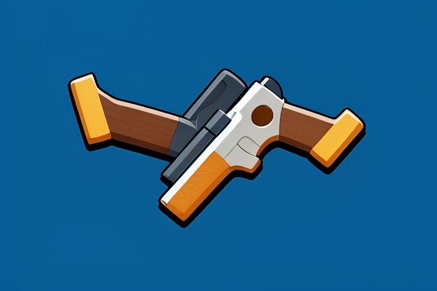 Pistol toy cartoon icon virtual item game prop simple style gun weapon illustration ui design