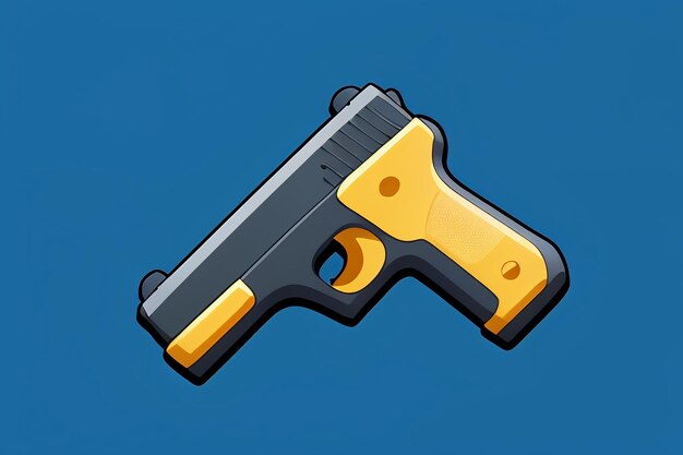 Pistol toy cartoon icon virtual item game prop simple style gun weapon illustration ui design