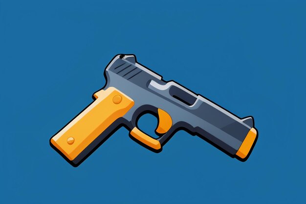 Pistol toy cartoon icon virtual item game prop simple style gun weapon illustration ui design