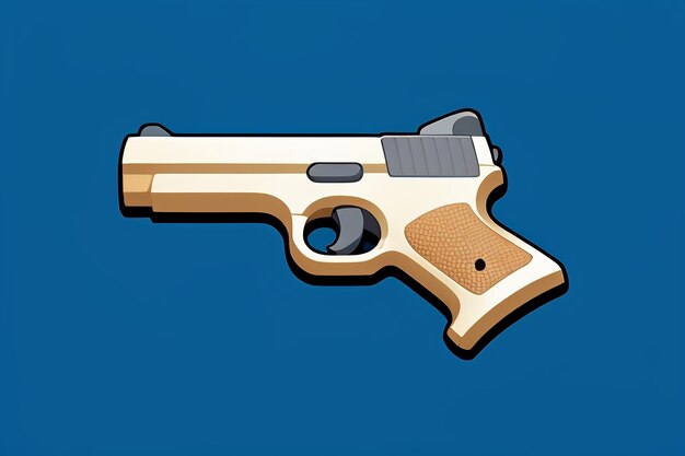 Pistol toy cartoon icon virtual item game prop simple style gun weapon illustration ui design