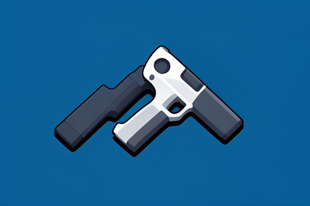 Pistol toy cartoon icon virtual item game prop simple style gun weapon illustration ui design