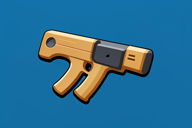 Pistol toy cartoon icon virtual item game prop simple style gun weapon illustration ui design