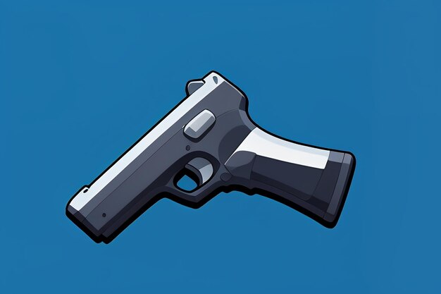 Pistol toy cartoon icon virtual item game prop simple style gun weapon illustration ui design