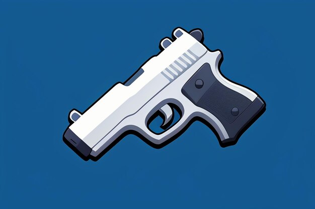 Pistol toy cartoon icon virtual item game prop simple style gun weapon illustration ui design