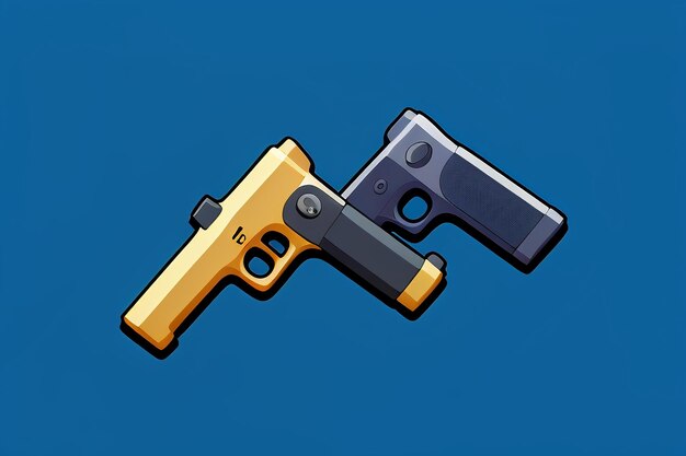 Pistol toy cartoon icon virtual item game prop simple style gun weapon illustration ui design