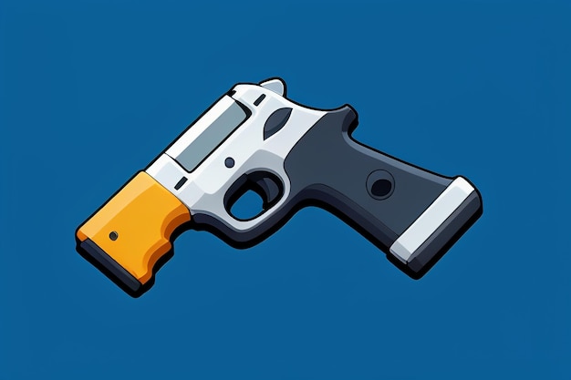 Pistol toy cartoon icon virtual item game prop simple style gun weapon illustration ui design