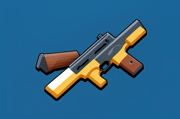 Pistol toy cartoon icon virtual item game prop simple style gun weapon illustration ui design