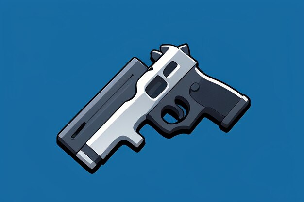 Pistol toy cartoon icon virtual item game prop simple style gun weapon illustration ui design