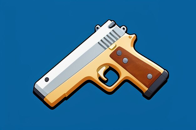 Pistol toy cartoon icon virtual item game prop simple style gun weapon illustration ui design