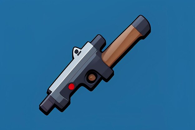 Pistol toy cartoon icon virtual item game prop simple style gun weapon illustration ui design