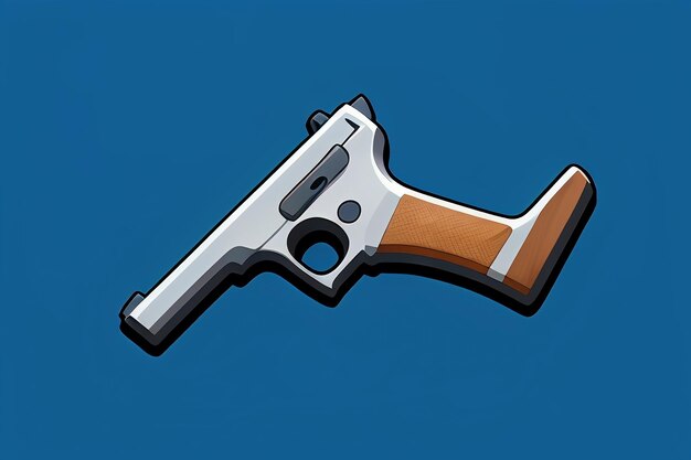 Pistol toy cartoon icon virtual item game prop simple style gun weapon illustration ui design