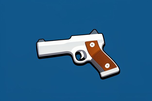 Pistol toy cartoon icon virtual item game prop simple style gun weapon illustration ui design