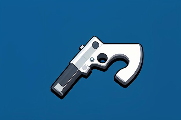 Pistol toy cartoon icon virtual item game prop simple style gun weapon illustration ui design