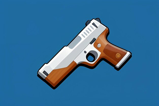 Pistol toy cartoon icon virtual item game prop simple style gun weapon illustration ui design