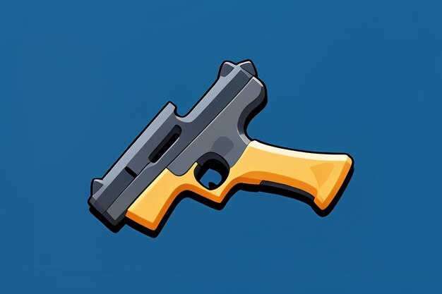 Pistol toy cartoon icon virtual item game prop simple style gun weapon illustration ui design