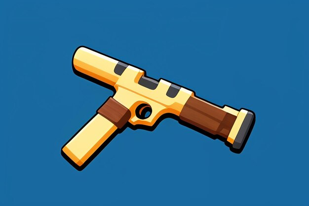 Pistol toy cartoon icon virtual item game prop simple style gun weapon illustration ui design